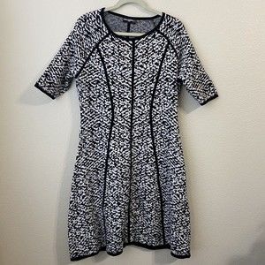 Karl Lagerfeld Womens Dress Size Medium Printed Black White